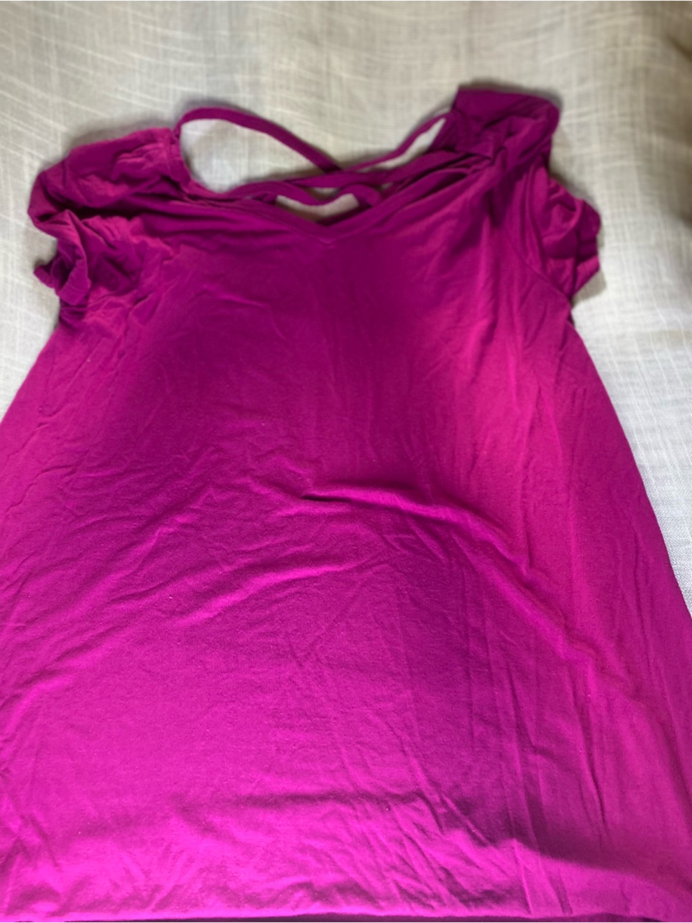 Time and Tru maternity 8/10 Fuchsia Sleeveless Tank with Strappy Back